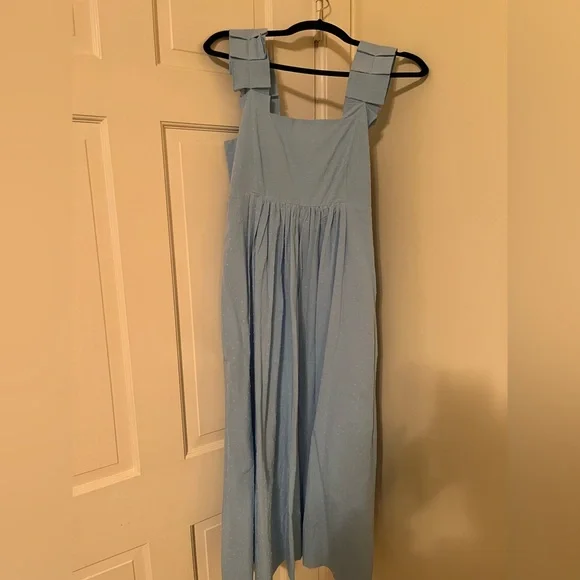 LAKE Lolly Midi Dress in Morning Blue Dotted Swiss - Picture 2 of 5